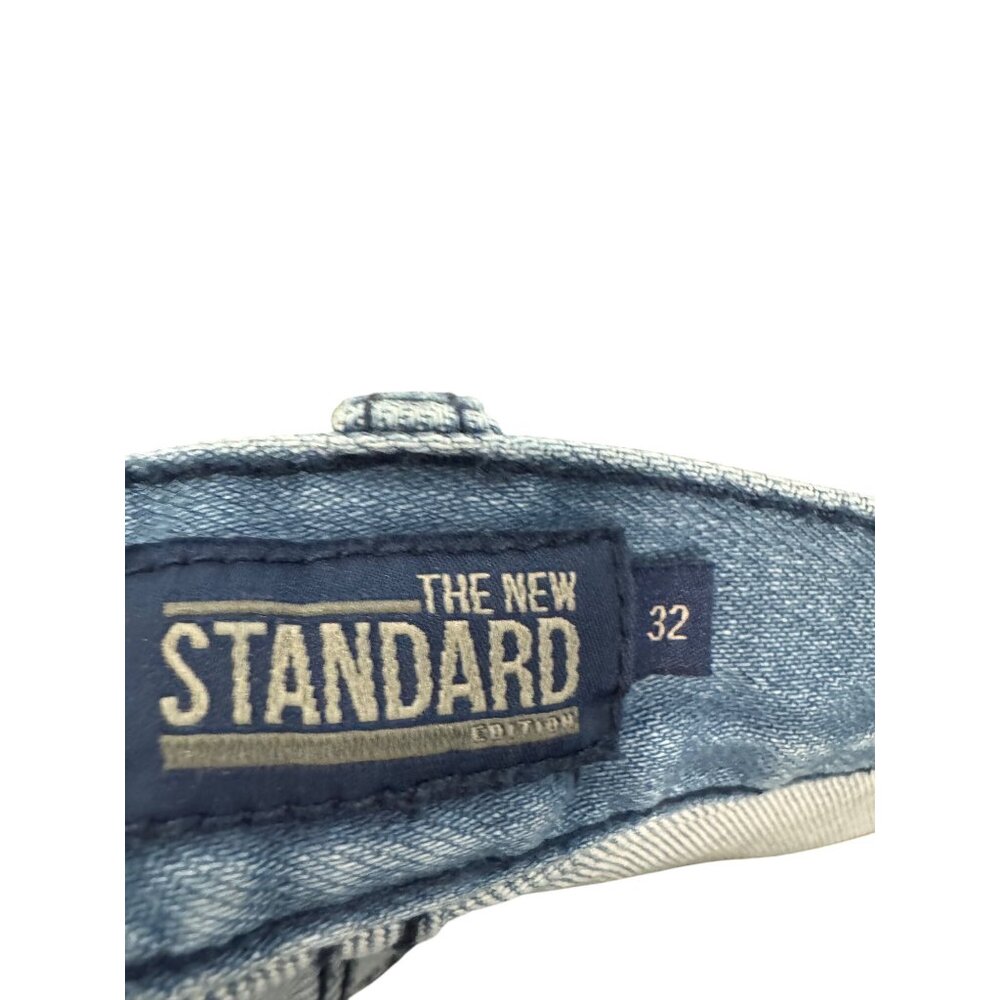 The New Standard Slim Selvedge Denim Jeans Size 32 Button-Fly Distressed Light W View 5